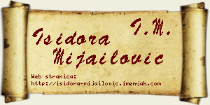 Isidora Mijailović vizit kartica